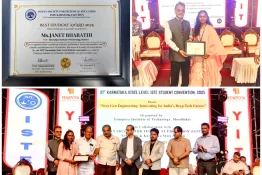 Ms. Janet Bharathi receiving the ISTE Best Student Award 2025